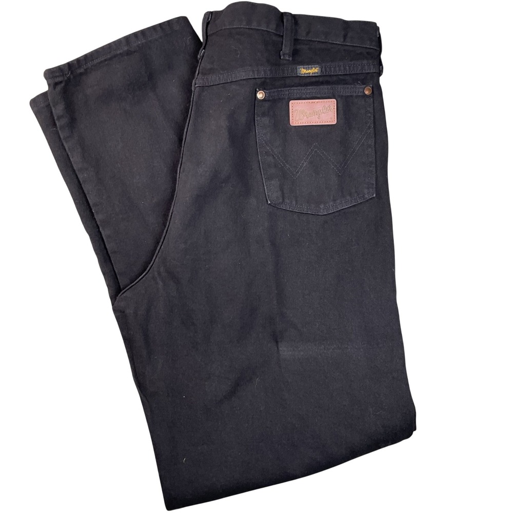 Wrangler Cowboy Cut Jeans Mens 40x34 Black Excellent 31MWZWK Made in USA Denim